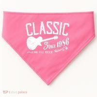 40th Birthday Classic Guitar Since 1986 And Still Rockin USA-Made Doggie Bandana thumb 0