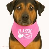 40th Birthday Classic Guitar Since 1986 And Still Rockin USA-Made Doggie Bandana thumb 1