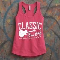 40th Birthday Classic Guitar Since 1986 And Still Rockin Women's Tank Top thumb 3