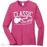 40th Birthday Classic Guitar Since 1986 And Still Rockin Women's Long Sleeve Shirt thumb 0