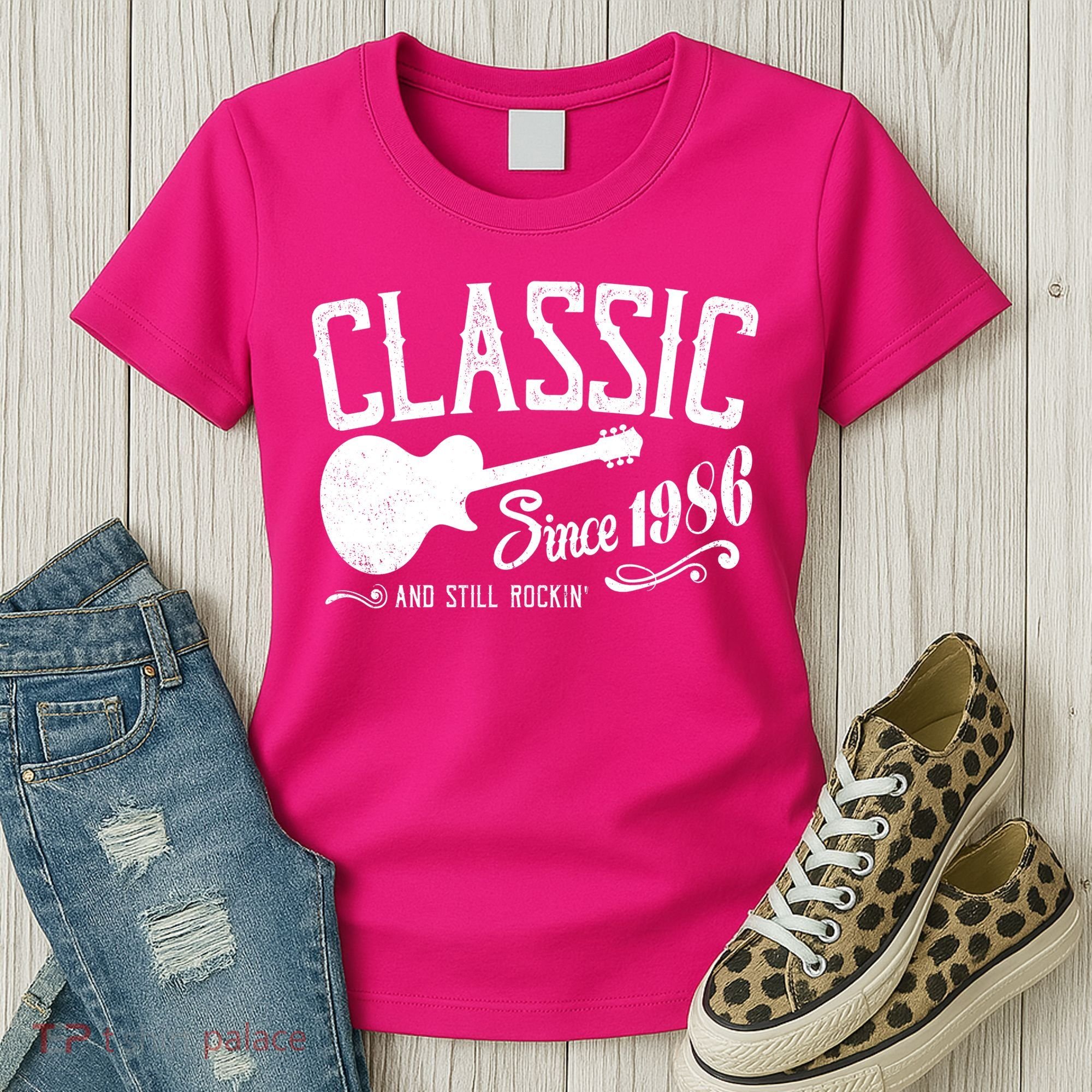 40th Birthday Classic Guitar Since 1986 And Still Rockin Women's T-Shirt