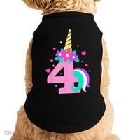 4th Birthday Cute Unicorn 4 Years Birthday Doggie Tank thumb 0