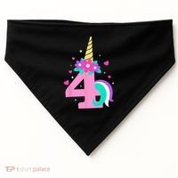 4th Birthday Cute Unicorn 4 Years Birthday USA-Made Doggie Bandana thumb 0