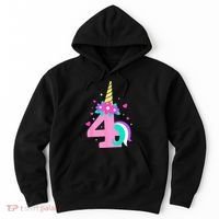 4th Birthday Cute Unicorn 4 Years Birthday Hoodie thumb 0