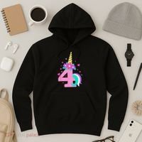 4th Birthday Cute Unicorn 4 Years Birthday Hoodie thumb 3