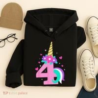 4th Birthday Cute Unicorn 4 Years Birthday Hoodie thumb 4