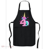 4th Birthday Cute Unicorn 4 Years Birthday Apron thumb 0