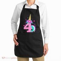 4th Birthday Cute Unicorn 4 Years Birthday Apron thumb 2