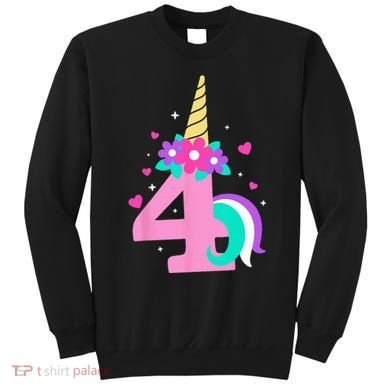 4th Birthday Cute Unicorn 4 Years Birthday Sweatshirt