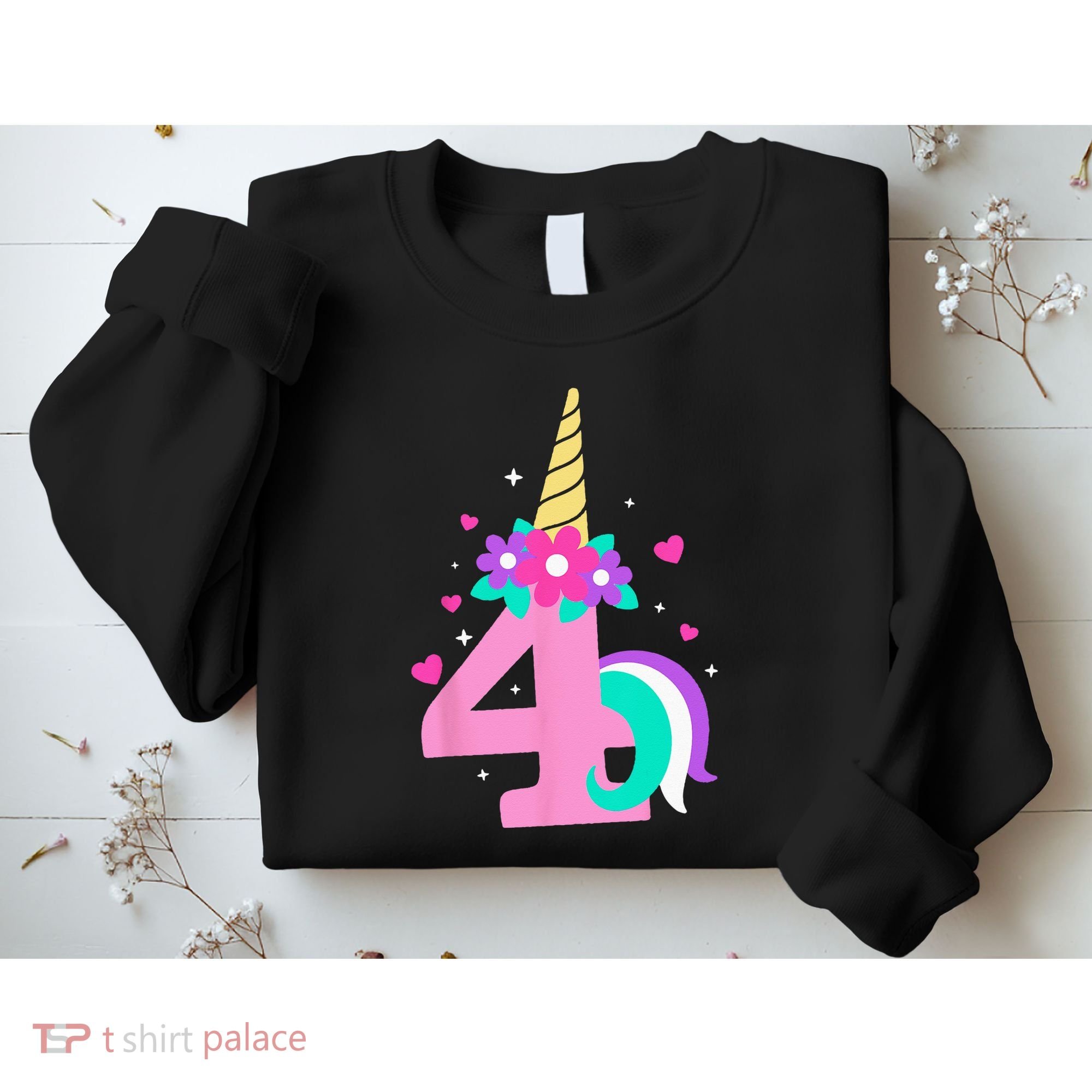 4th Birthday Cute Unicorn 4 Years Birthday Sweatshirt