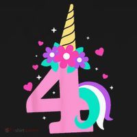 4th Birthday Cute Unicorn 4 Years Birthday Sweatshirt thumb 3