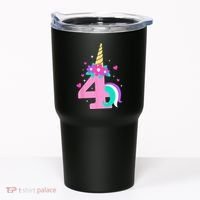 4th Birthday Cute Unicorn 4 Years Birthday Tumbler thumb 0