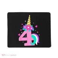 4th Birthday Cute Unicorn 4 Years Birthday Mousepad thumb 0