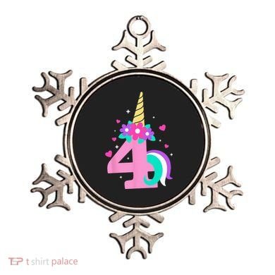 4th Birthday Cute Unicorn 4 Years Birthday Ornament