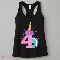 4th Birthday Cute Unicorn 4 Years Birthday Women's Tank Top thumb 3