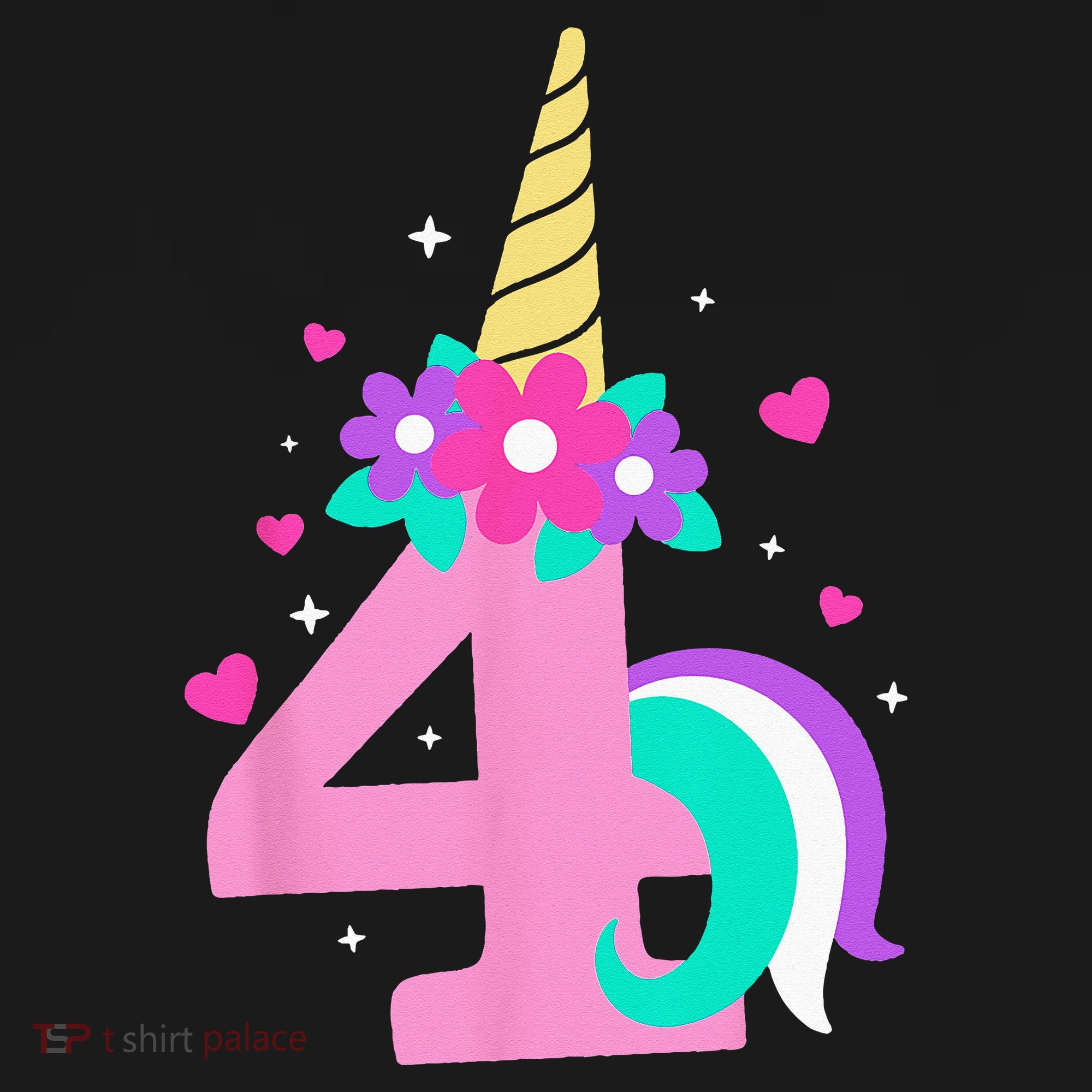 4th Birthday Cute Unicorn 4 Years Birthday Women's Tank Top