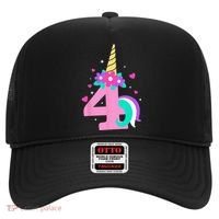 4th Birthday Cute Unicorn 4 Years Birthday Hat thumb 0