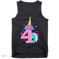 4th Birthday Cute Unicorn 4 Years Birthday Tank Top thumb 0