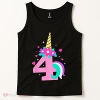 4th Birthday Cute Unicorn 4 Years Birthday Tank Top thumb 2