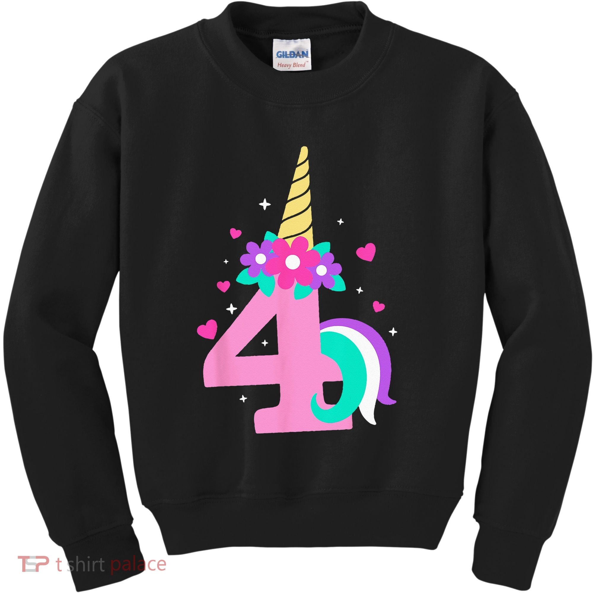 4th Birthday Cute Unicorn 4 Years Birthday Kids Sweatshirt