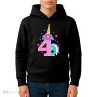 4th Birthday Cute Unicorn 4 Years Birthday Kids Hoodie thumb 4
