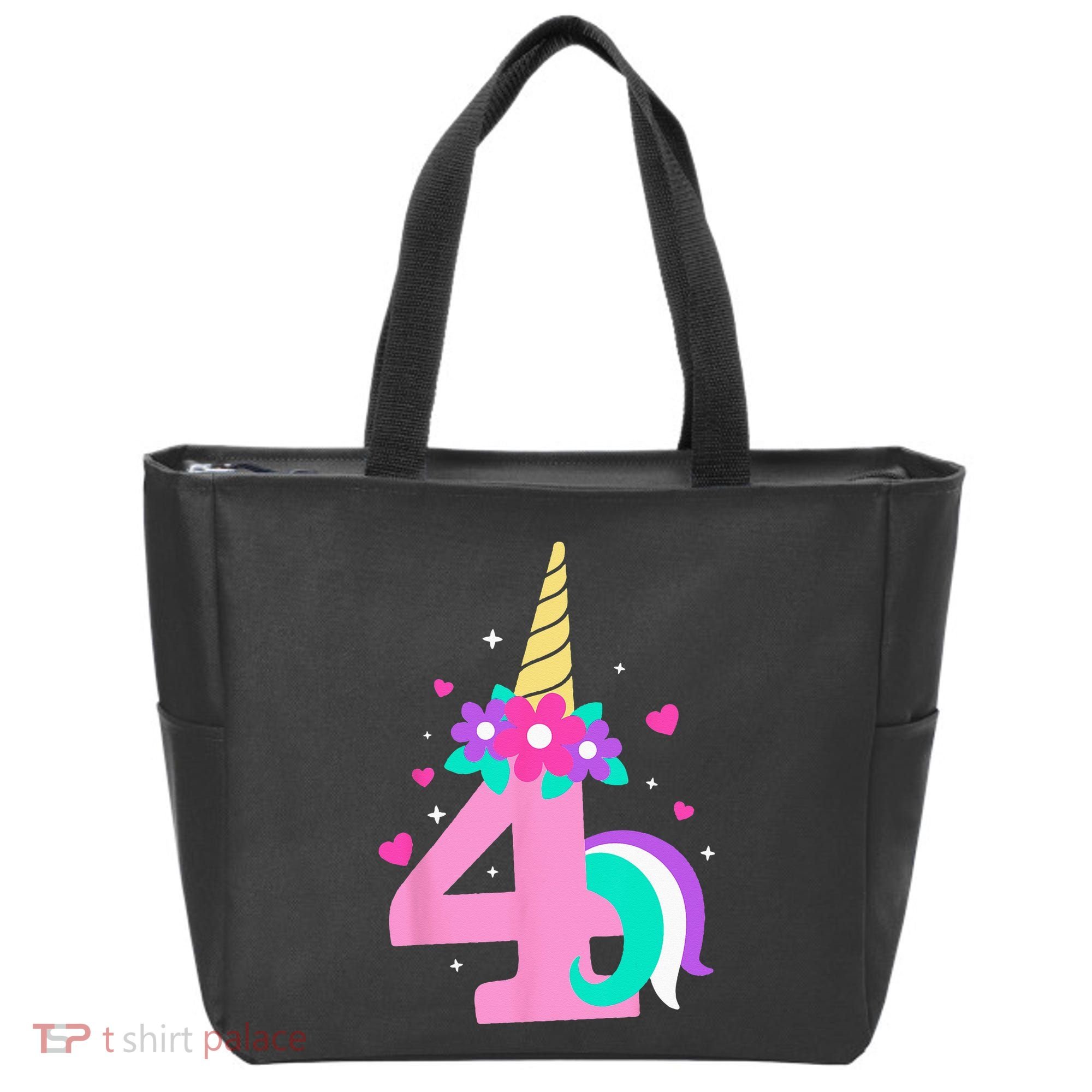 4th Birthday Cute Unicorn 4 Years Birthday Tote Bag