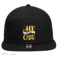 40th Birthday Crew 40th Bday Party Squad Friends Crown Funny 7 Panel Mesh Trucker Snapback Hat thumb 0