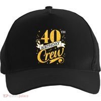 40th Birthday Crew 40th Bday Party Squad Friends Crown Funny Five-Panel Snapback Cap thumb 0