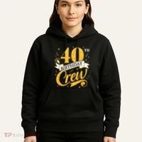 40th Birthday Crew 40th Bday Party Squad Friends Crown Funny Hoodie thumb 5