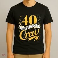 40th Birthday Crew 40th Bday Party Squad Friends Crown Funny T-Shirt thumb 3