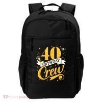40th Birthday Crew 40th Bday Party Squad Friends Crown Funny Backpack thumb 0