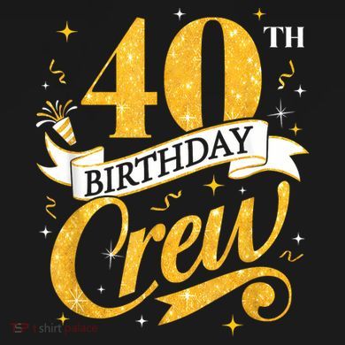 40th Birthday Crew 40th Bday Party Squad Friends Crown Funny Button