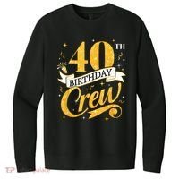 40th Birthday Crew 40th Bday Party Squad Friends Crown Funny V.I.T. Fleece Crew Sweatshirt thumb 0