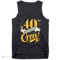 40th Birthday Crew 40th Bday Party Squad Friends Crown Funny Tank Top thumb 0
