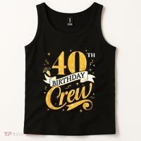 40th Birthday Crew 40th Bday Party Squad Friends Crown Funny Tank Top thumb 2