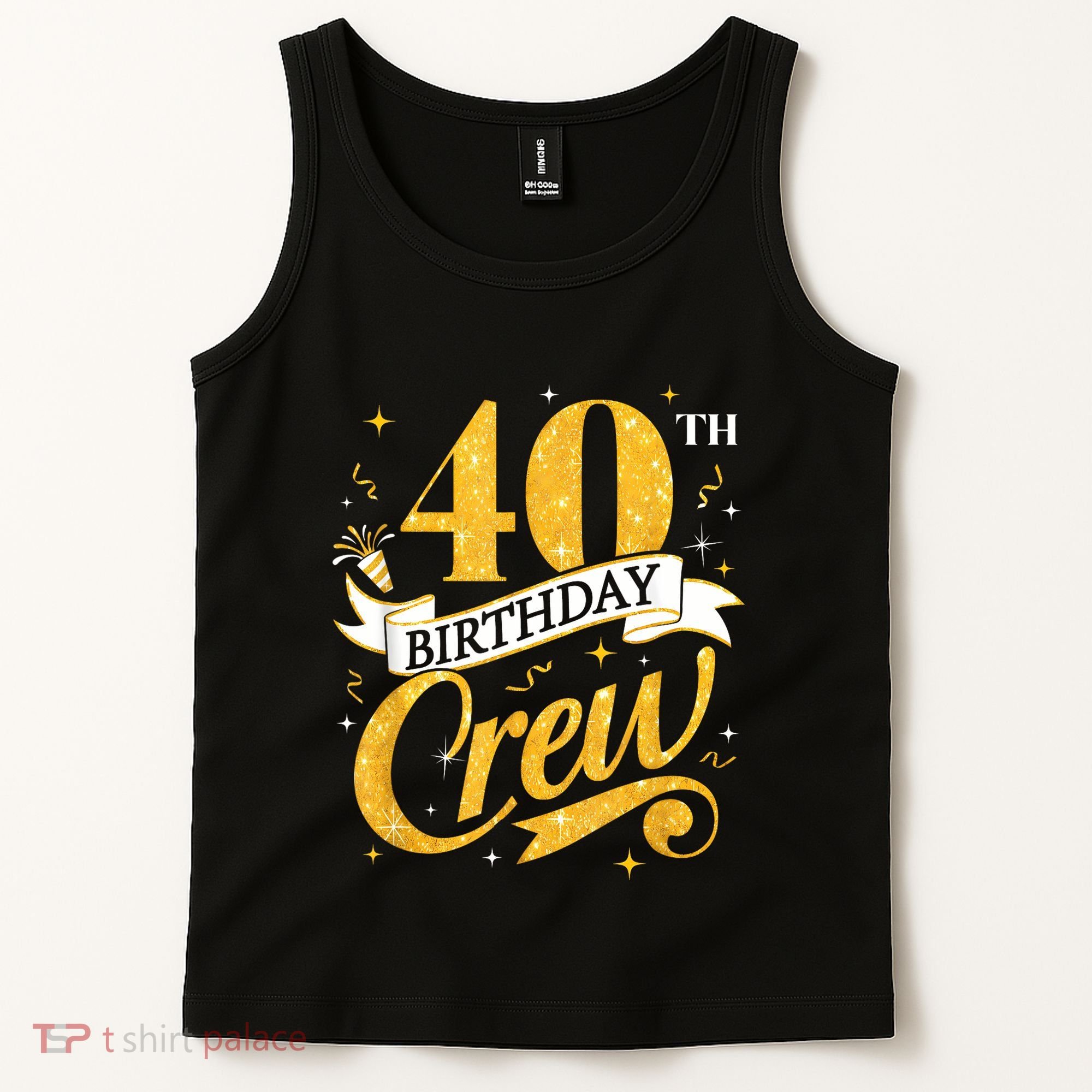 40th Birthday Crew 40th Bday Party Squad Friends Crown Funny Tank Top