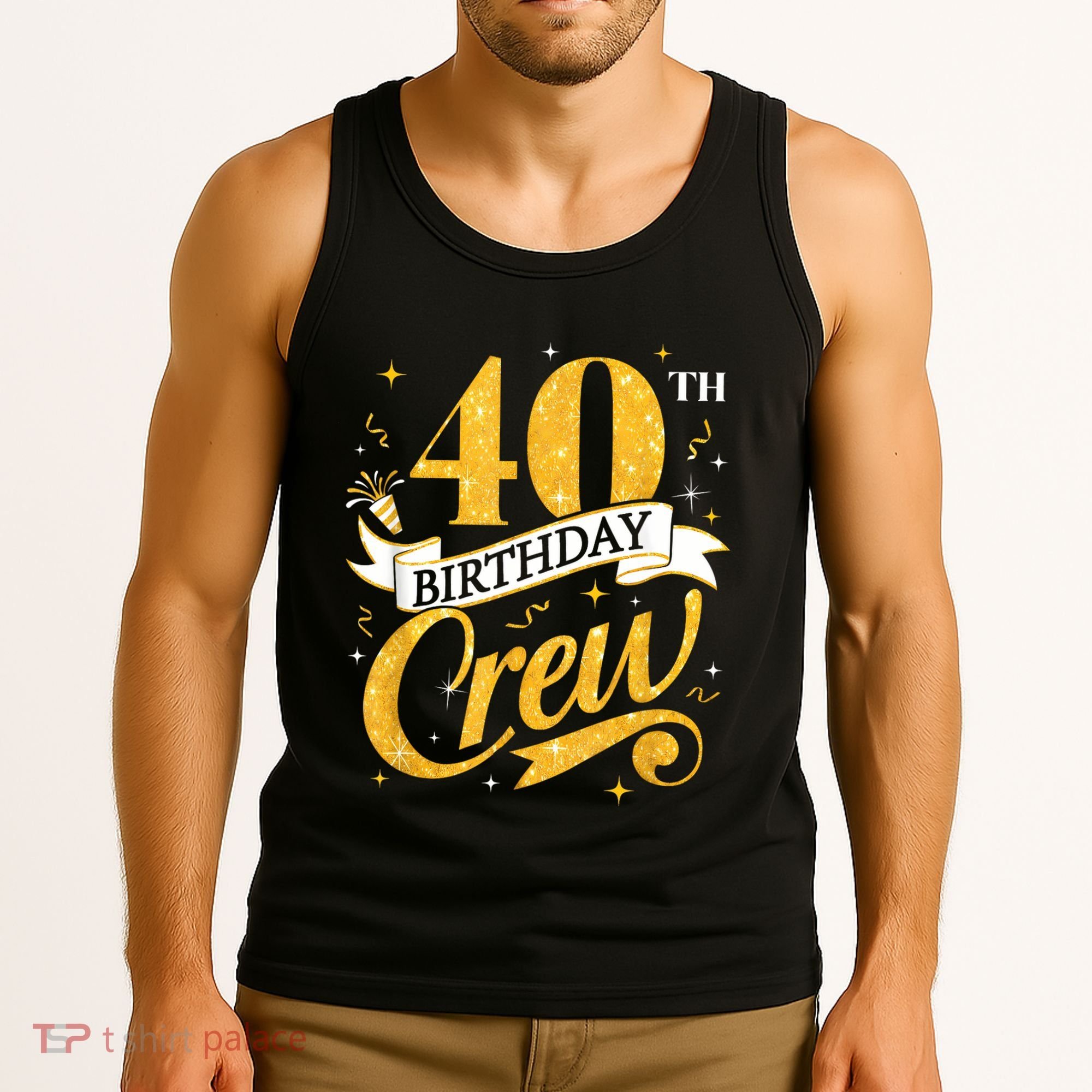 40th Birthday Crew 40th Bday Party Squad Friends Crown Funny Tank Top