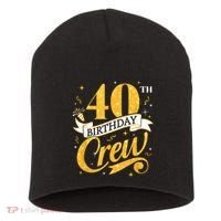 40th Birthday Crew 40th Bday Party Squad Friends Crown Funny Short Acrylic Beanie thumb 0