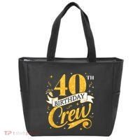 40th Birthday Crew 40th Bday Party Squad Friends Crown Funny Tote Bag thumb 0
