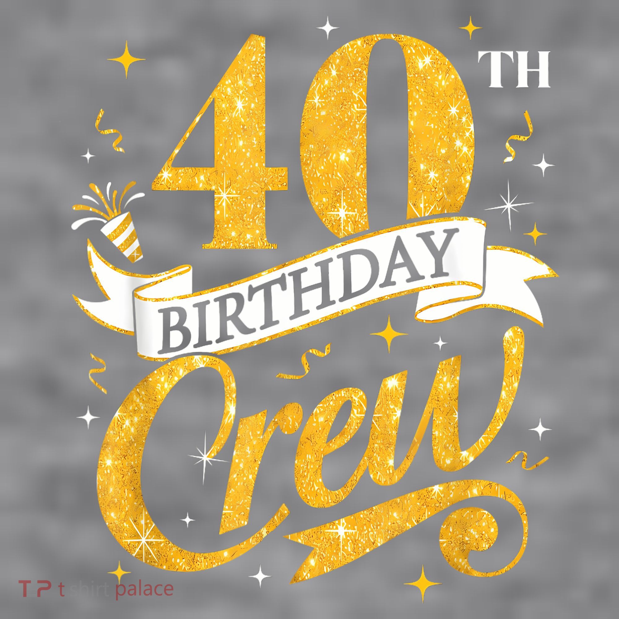 40th Birthday Crew 40th Bday Party Squad Friends Crown Funny Women's Racerback Cropped Tank