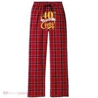 40th Birthday Crew 40th Bday Party Squad Friends Crown Funny Women's Flannel Plaid Pajama Pants thumb 0