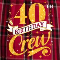 40th Birthday Crew 40th Bday Party Squad Friends Crown Funny Women's Flannel Plaid Pajama Pants thumb 2
