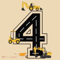 4th Birthday Crane Excavator Truck 4 Year Old Diggers Tote Bag thumb 4