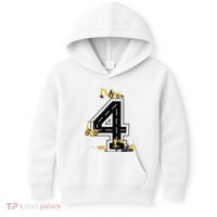 4th Birthday Crane Excavator Truck 4 Year Old Diggers Kids Hoodie thumb 0