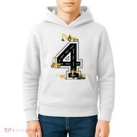 4th Birthday Crane Excavator Truck 4 Year Old Diggers Kids Hoodie thumb 4