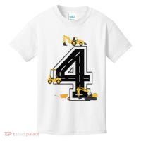 4th Birthday Crane Excavator Truck 4 Year Old Diggers Kids T-Shirt thumb 0