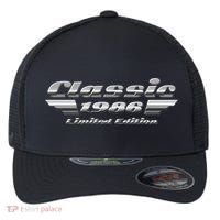 40th Birthday Classic 1986 Limited Edition Metallic Chrome Birthday Flexfit Unipanel Trucker Cap thumb 0