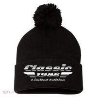 40th Birthday Classic 1986 Limited Edition Metallic Chrome Birthday Pom Pom 12in Knit Beanie thumb 0