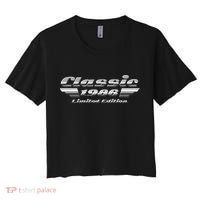 40th Birthday Classic 1986 Limited Edition Metallic Chrome Birthday Women's Crop Top Tee thumb 0