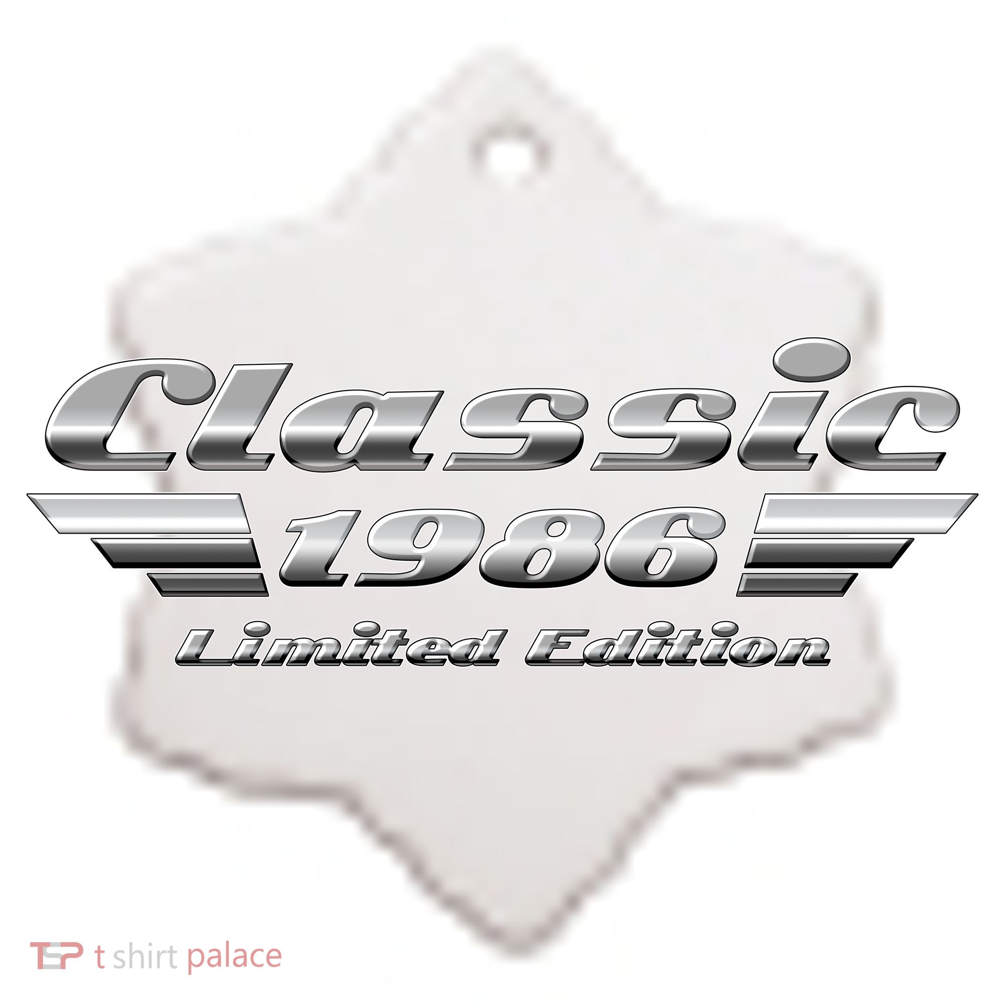 40th Birthday Classic 1986 Limited Edition Metallic Chrome Birthday Ceramic Ornament